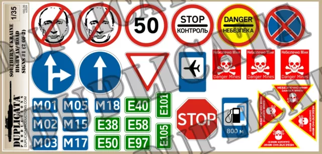 Diorama/Model Accessory - 1/35 Southern Ukraine Road Signs (2 Sheets) 2