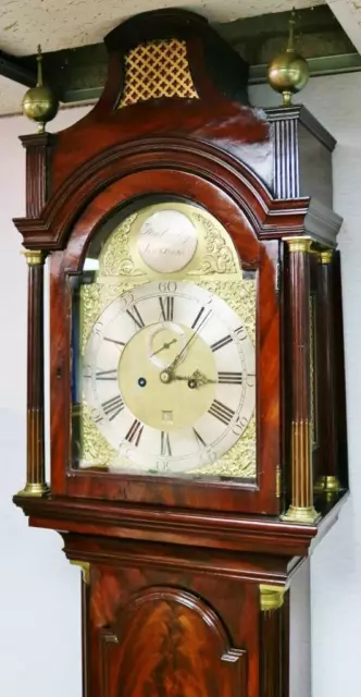 Super Antique C1760 London Pagoda Top 8 Day Mahogany Grandfather Longcase Clock 3