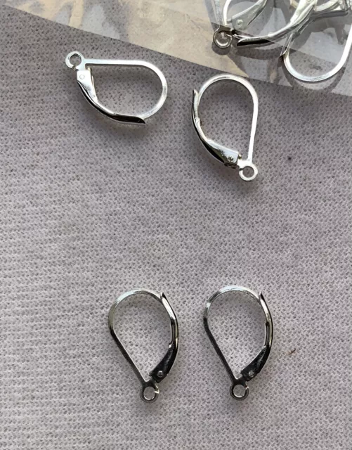 925 sterling silver leverback earrings Findings