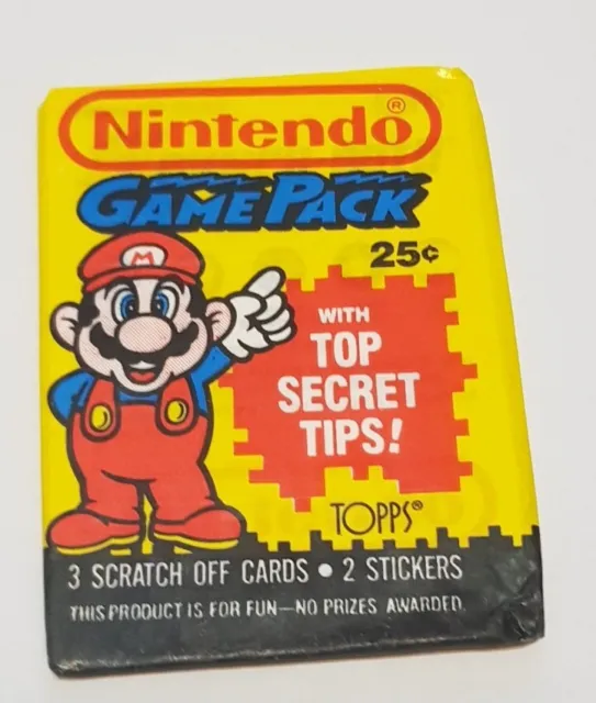 1989 Topps Nintendo Game Pack Mario Sealed waxpack Scratch Off Cards (#24)