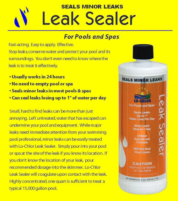 POOL LEAK SEALER Repair Swim hole fix find pond spa small slow leaks