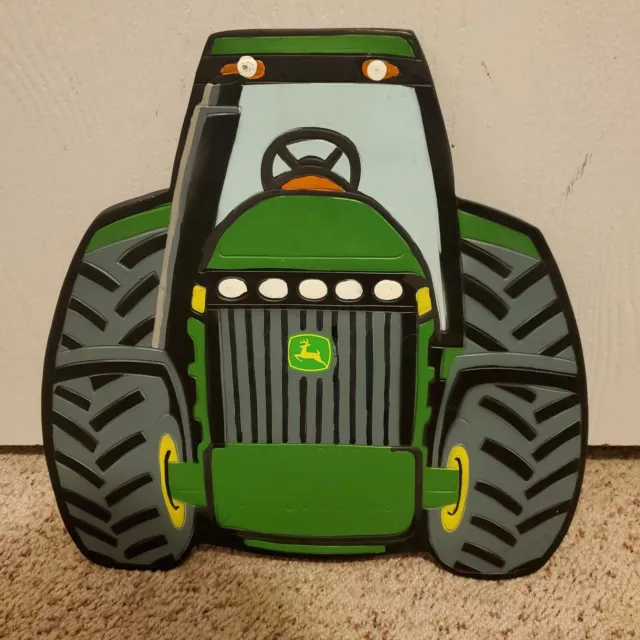 John Deere Slate Wall Plaque Evergreen 11.5"x11.5" Ceramic Home Decor Tractor