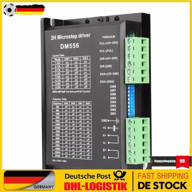 DM556 Digital Stepper Motor Driver 2-Phase 5.6A for Nema 23 34 Stepping Mot E8S6