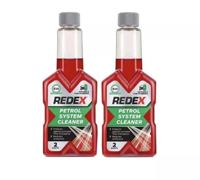 2 x Redex Petrol System Cleaner 250ml E10 Fuel Additive Treatment Injector