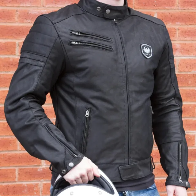 Merlin Alton Black Leather Motorcycle Jacket Cafe Racer