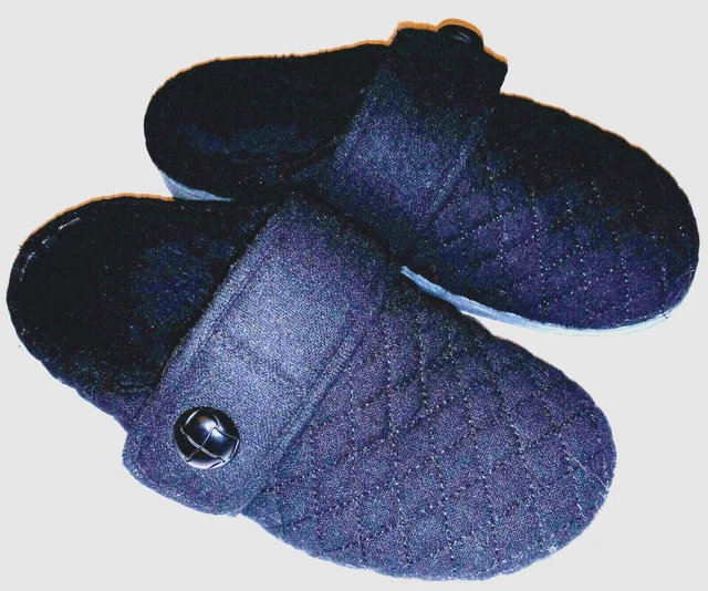 Vionic Carlin Womens 7 Black Quilted Slippers Faux Fur Fleece Lined