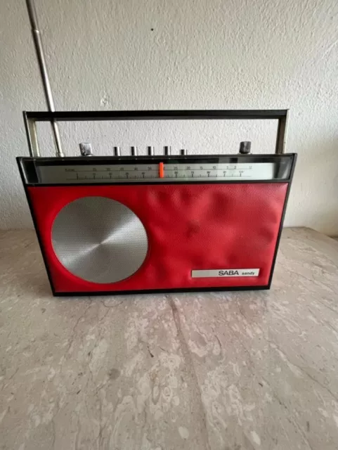 Koffer Radio Transistorradio SABA Sandy rot 1960iger