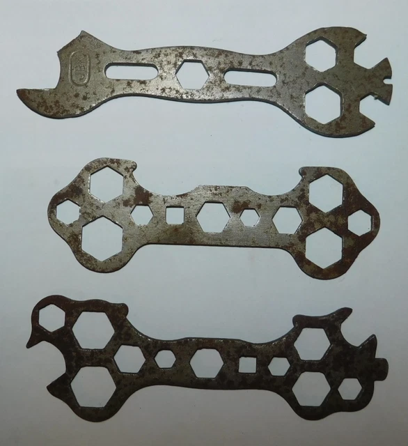 ANCIEN CLE plate multifonction demonte pneu vélo moto cyclo lot Outil
