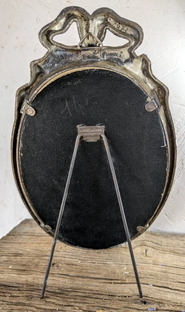 Pretty French Antique Metal Medallion Picture Frame Louis Xv Style 2