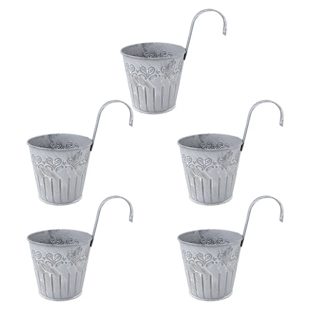 5 Pcs Blumentopf Geländer Hängekörbe Für Pflanzen Im Freien Eimer Kleiner Haken