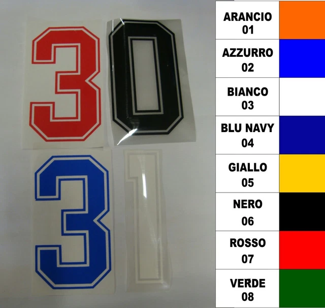 Trasferibili Bianchi ASTER 22 Numeri Termoadesivi Per Vestiti