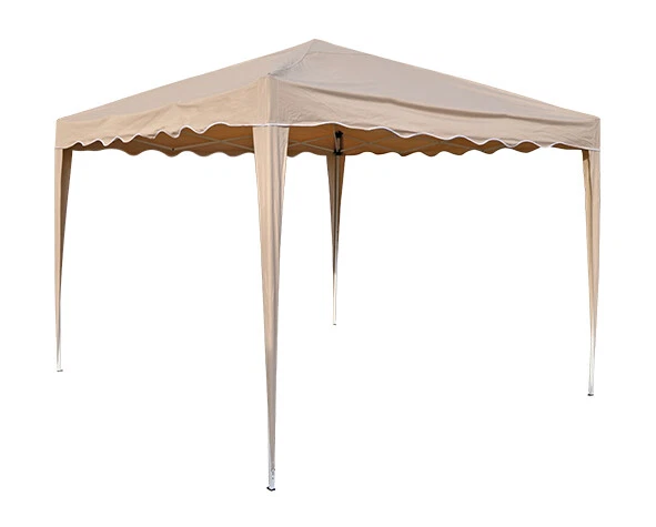 Faltpavillon 3x3m beige ohne Seitenwände Metall faltbar Pavillon Gartenpavillon