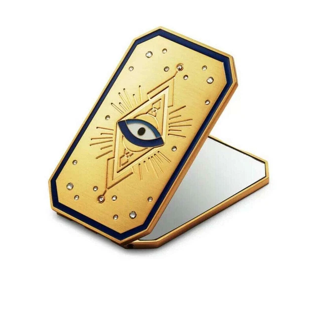 Swarovski Stunning Tarot Card Inspired design Pocket Mirror New Gold tone