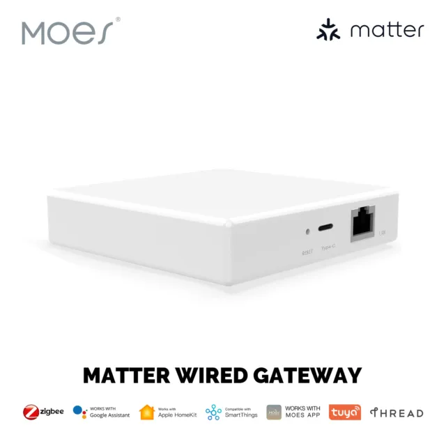 MOES Tuya Smart Matter Zigbee Gateway Hub Homekit/Alexa/Google/SmartThings/APP
