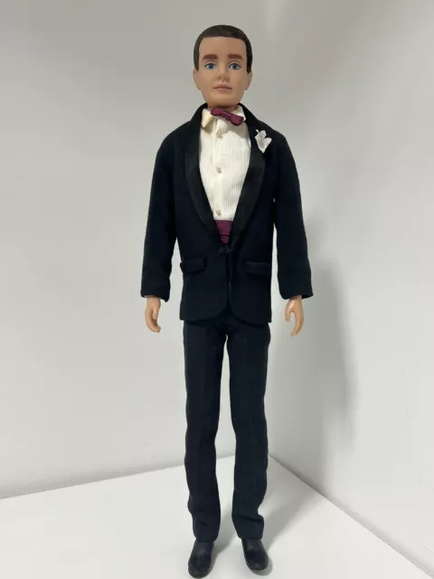 Vintage BRUNETTE FLOCKED HAIR KEN DOLL IN TUXEDO #787 - Mattel Barbie 1960s WoW!