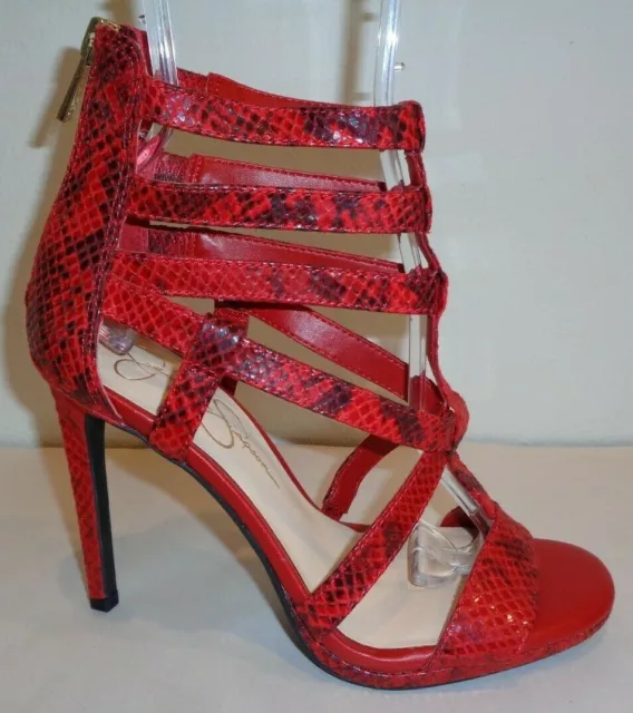 Jessica Simpson Size 6.5 M MARTHENA Red Animal Print Sandals New Womens Shoes