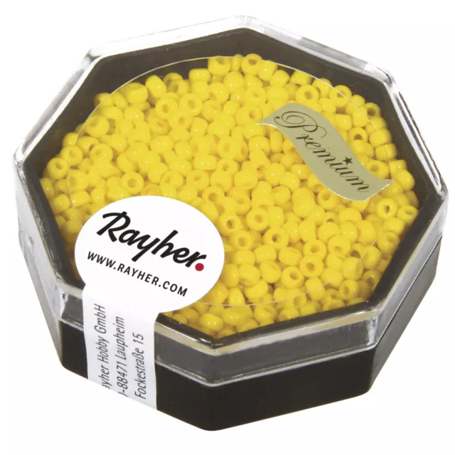 Premium - rocailles, 2,2 mm ø, jaune d`or, 8 g, opaque