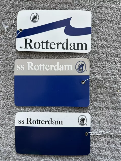 Vintage 90’s Holland America ss Rotterdam V Cruise Ship Luggage Tags; 3 Diff