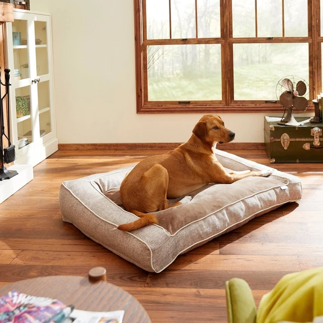 LYY Plush Orthopedic Bolster Dog Bed w/Removable Cover