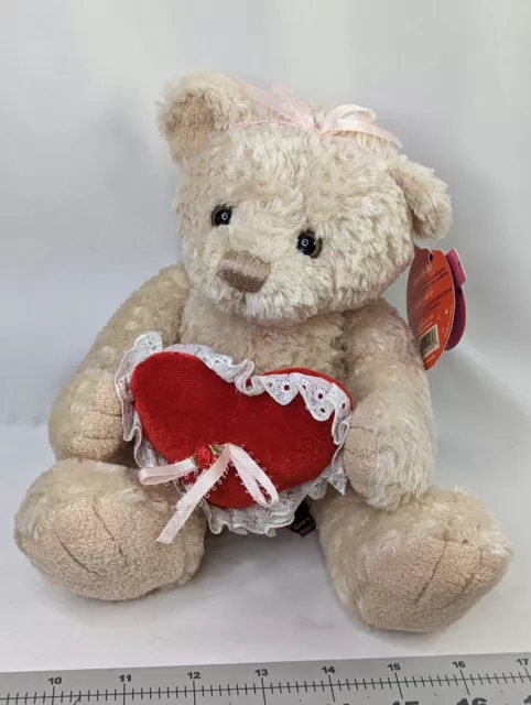 First Main Bear With Me Plush Red Heart V1023 10 Inch Stuffed Animal Toy