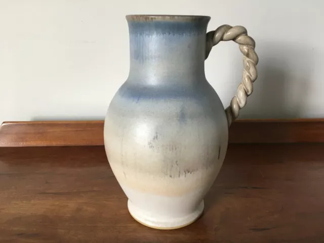 Vintage Denby Stoneware Vase with Twisted Handle - 26cm tall