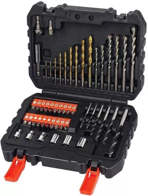 Kit con 50 Inserti per Forare e Avvitare, Metallo, Legno, Black+Decker, A7188-XJ