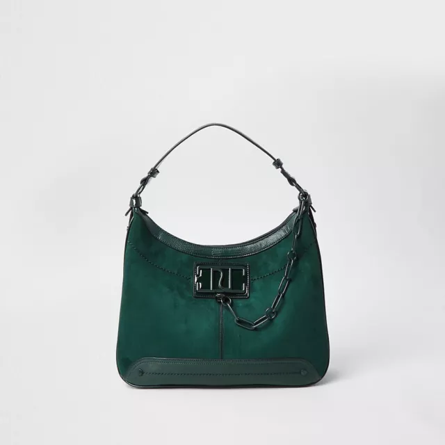RIVER ISLAND GREEN RI Drench Slouch Bag NEW RRP 38 32.99