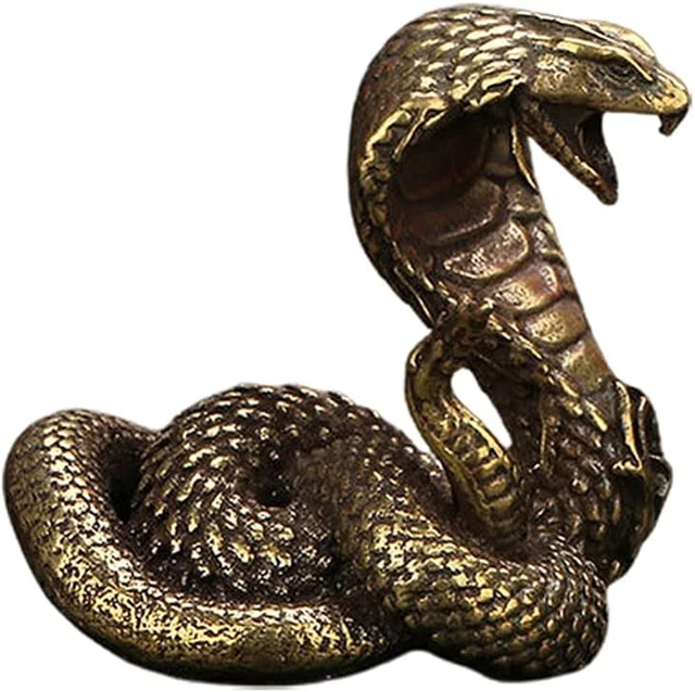 Statua Serpente In Ottone E Rame – Piccola Scultura Animaliera Per Arredamento Casa, Regalo Originale