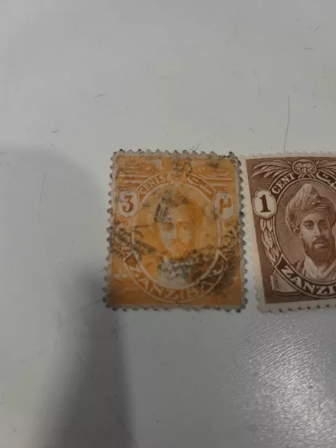 Zanzibar Early Postage Stamps 1c & 3c Used 3