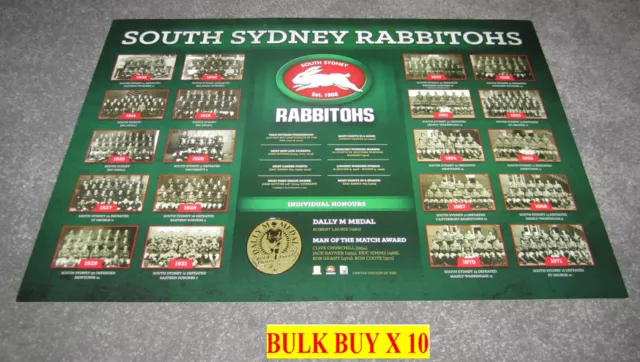 Bulk X 10 Premiers Premiership History Of The South Sydney Rabbitohs Nrl Print