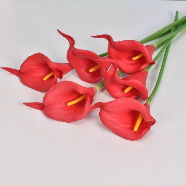 PU Artificial Flowers Plastic Fake Cala Lillies Plants UV Resistant Home  Decor 3