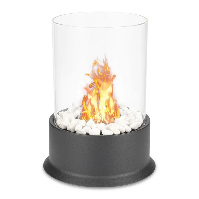 Chimenea de mesa fuego de mesa funcionamiento continuo chimenea decorativa 2 tanques de etanol orgánico decoración exterior