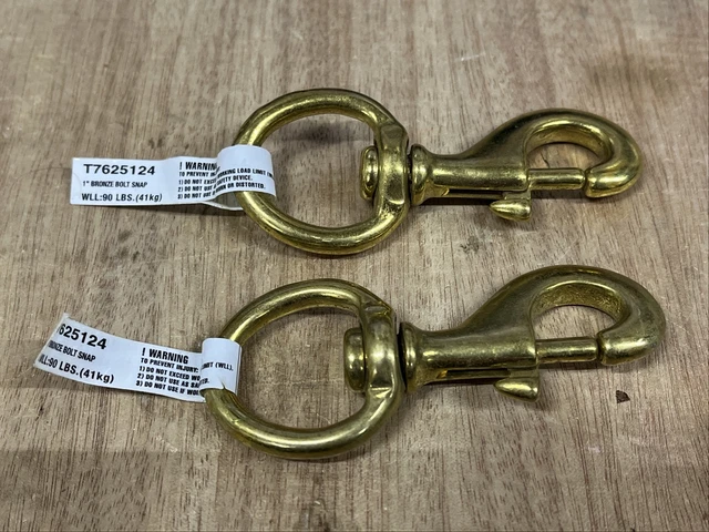 Campbell 1" Bronze Round Eye Bolt Snap T7625124 WLL 90LBS Pack of 2
