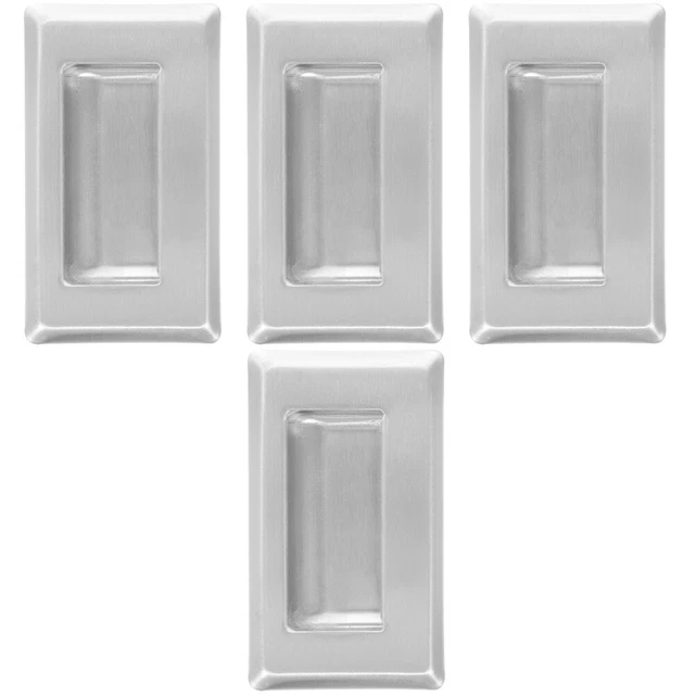 4 piezas Manija de puerta de granero empotrada Acero inoxidable Muebles Empedrada Empuñadura Gabinete Incrustado