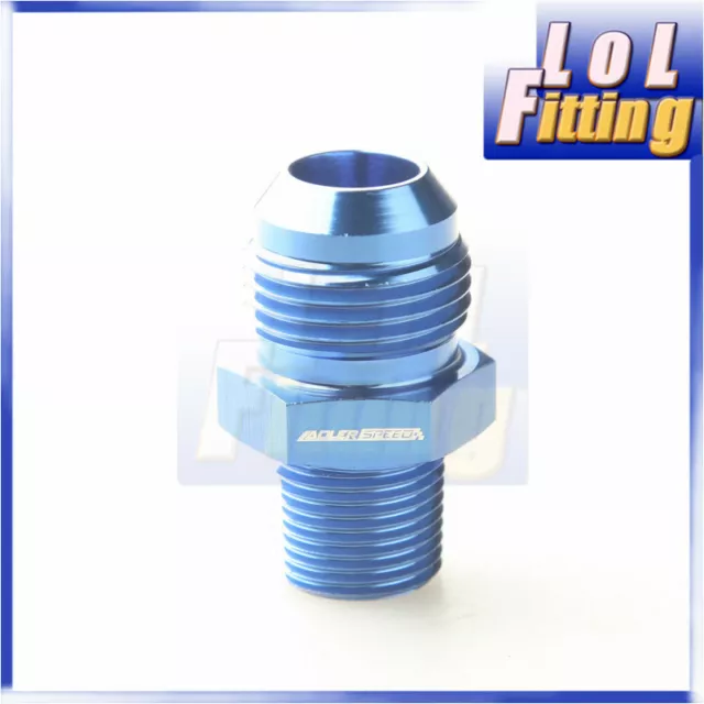 AN-10 10 AN To 3/8'' NPT Straight Fuel Hose Adapter Pipe Thread Fitting Blue