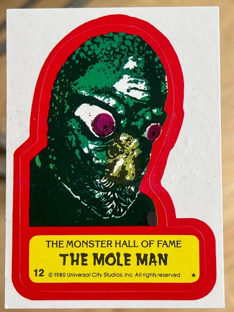 1980 Universal City Studios Monster Hall of Fame Sticker Card #12 The Mole Man