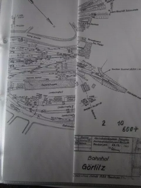 Bahnhof  Gleisplan im Großformat Görlitz 1945