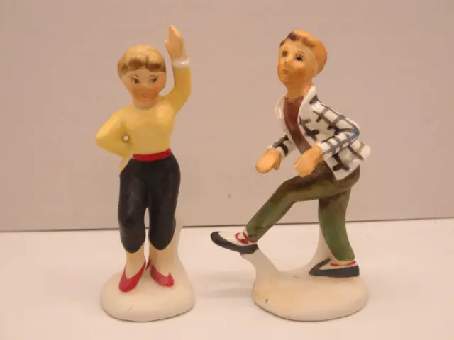 Vintage Mid Century Dancing Sock Hop Boy Girl Dancing Figurine