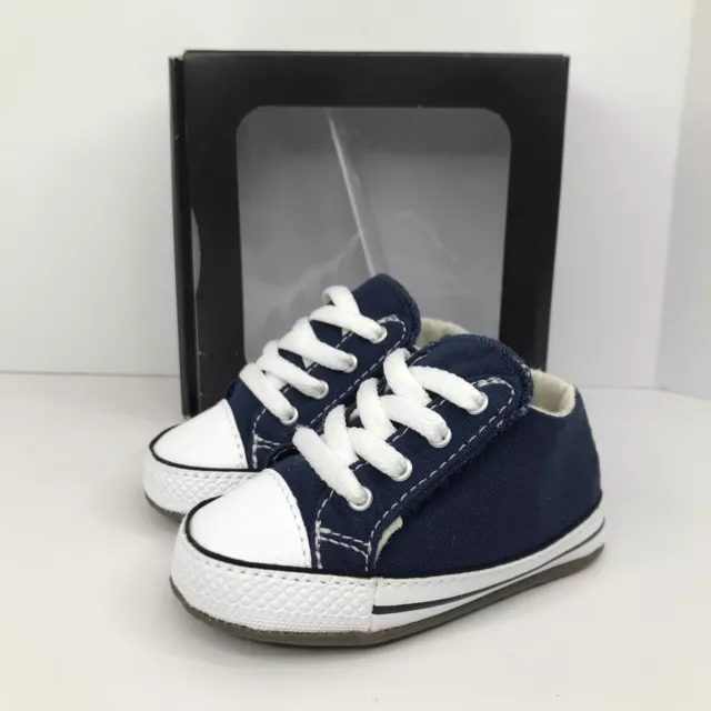 Converse Baby-Boys CTAS Cribster Canvas Sneaker Navy/Ivory/White, 3 M US Infant