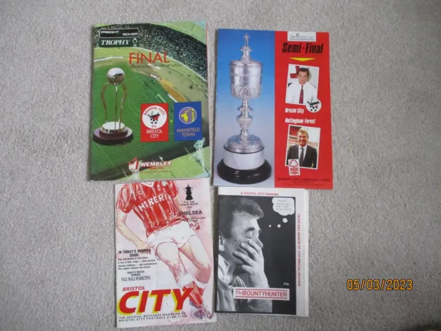 Bristol City Football programmes Final/Semi/FACup and Rare Bountyhunter Fanzine