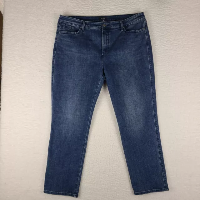 NYDJ Not Your Daughter Jeans Womens 16 Straight Leg Crop Dark Wash Blue