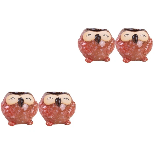 4 pcs Topf Cartoon Eule Geformte Mini Töpfe Für Hof Shop Garten Büro