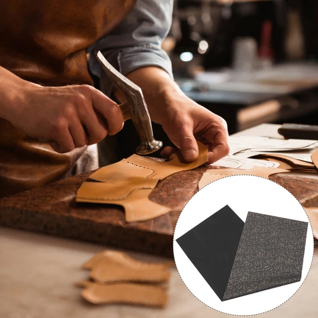 Cuero sintético con patrón de rombo piezas de cuero PU hojas de cuero brillantes negro