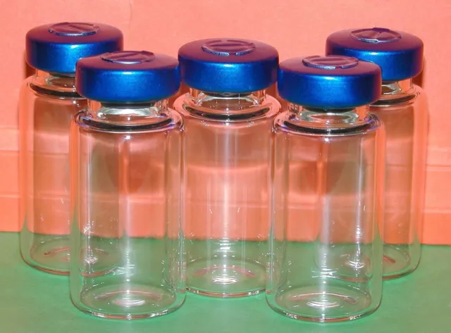 25 x Clear 5 ml Depyrogenated and Sterile Vials.UK Stock, Free P&P.