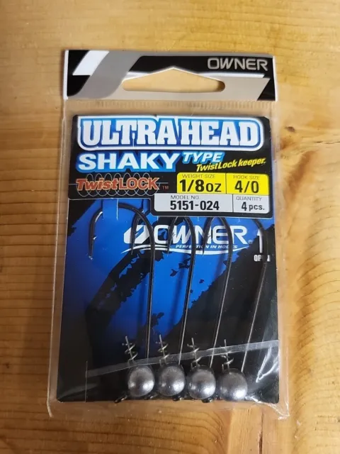 OWNER 5151-024 ULTRAHEAD Shaky Type Jig Heads - wt:1/8 hook:4/0 qty: 4  $5.39 - PicClick
