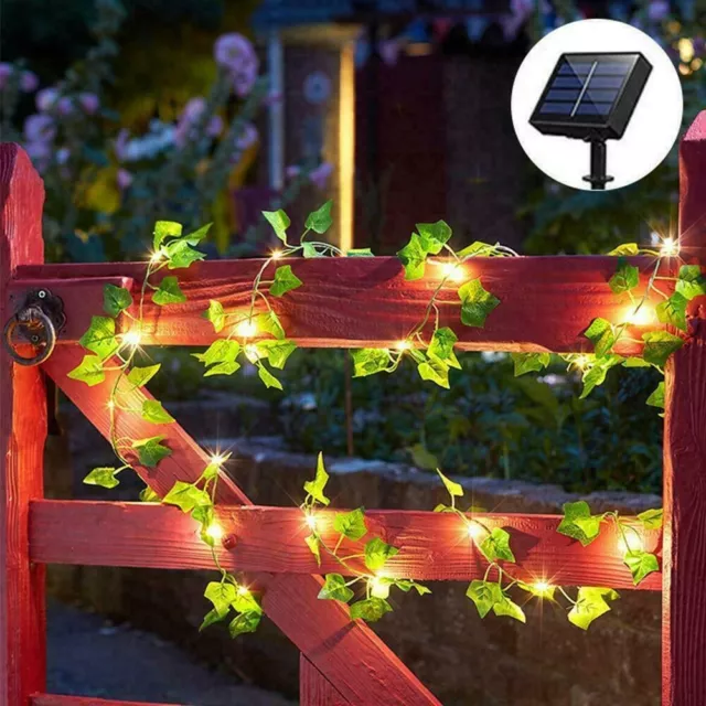 2/5/10M Solar Powered Rattan Fairy String Light Garden Outdoor Fence Wall Lamp