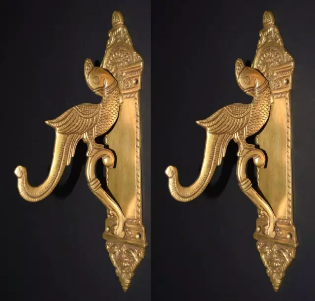 Elegant Parrot Bird Wall Mount Hanger Brass Victorian Key Holder Coat Hooks HK80