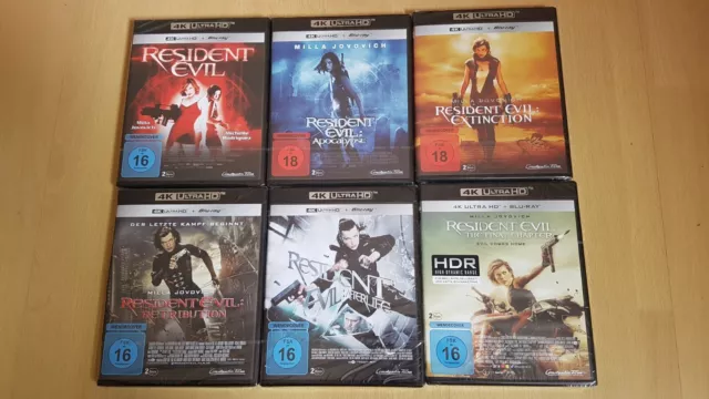 Resident  Evil  1+2+3+4+5+6   4 K Ultra HD + Blu Ray  NEU + OVP  !!  FSK 18