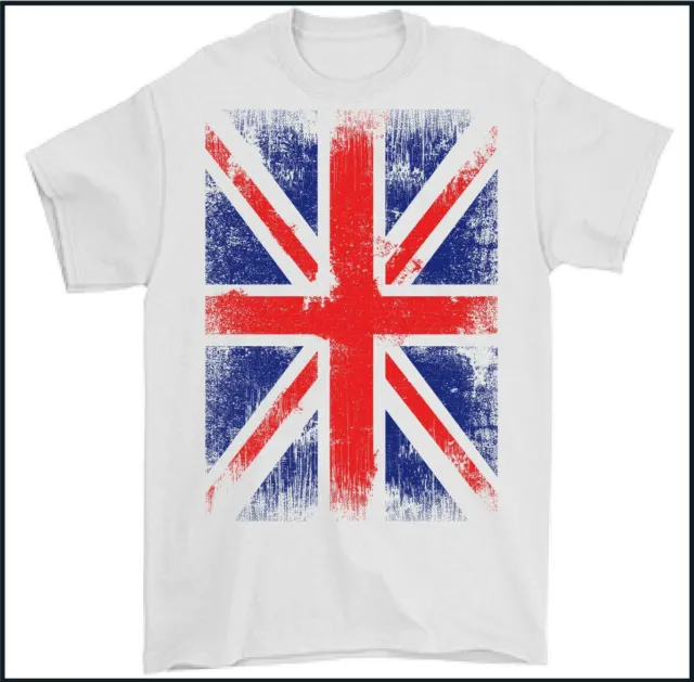 Mens Kids Union Jack T-Shirt Queens Jubilee Distressed Great Britain Flag Top