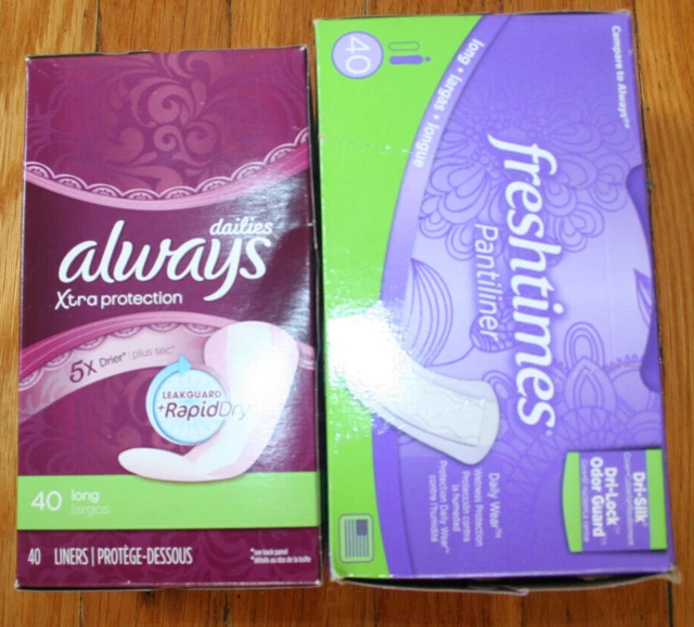 JUEGO DE 2 cajas de revestimientos largos diarios de protección adicional siempre y fresca FRESHTIMES